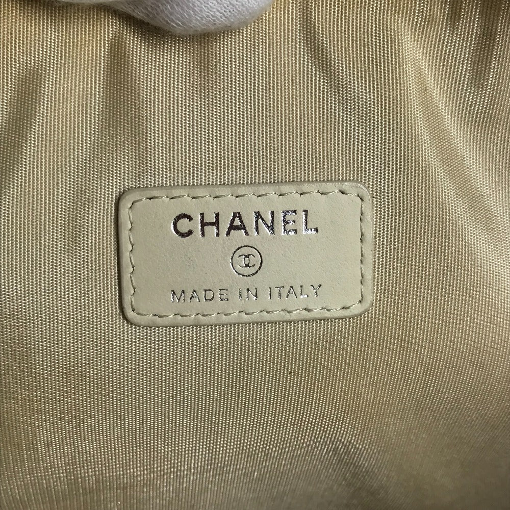 CHANEL ロゴ ドーヴィル ポーチ カバン クラッチバッグ キャンバス レディース ブルー