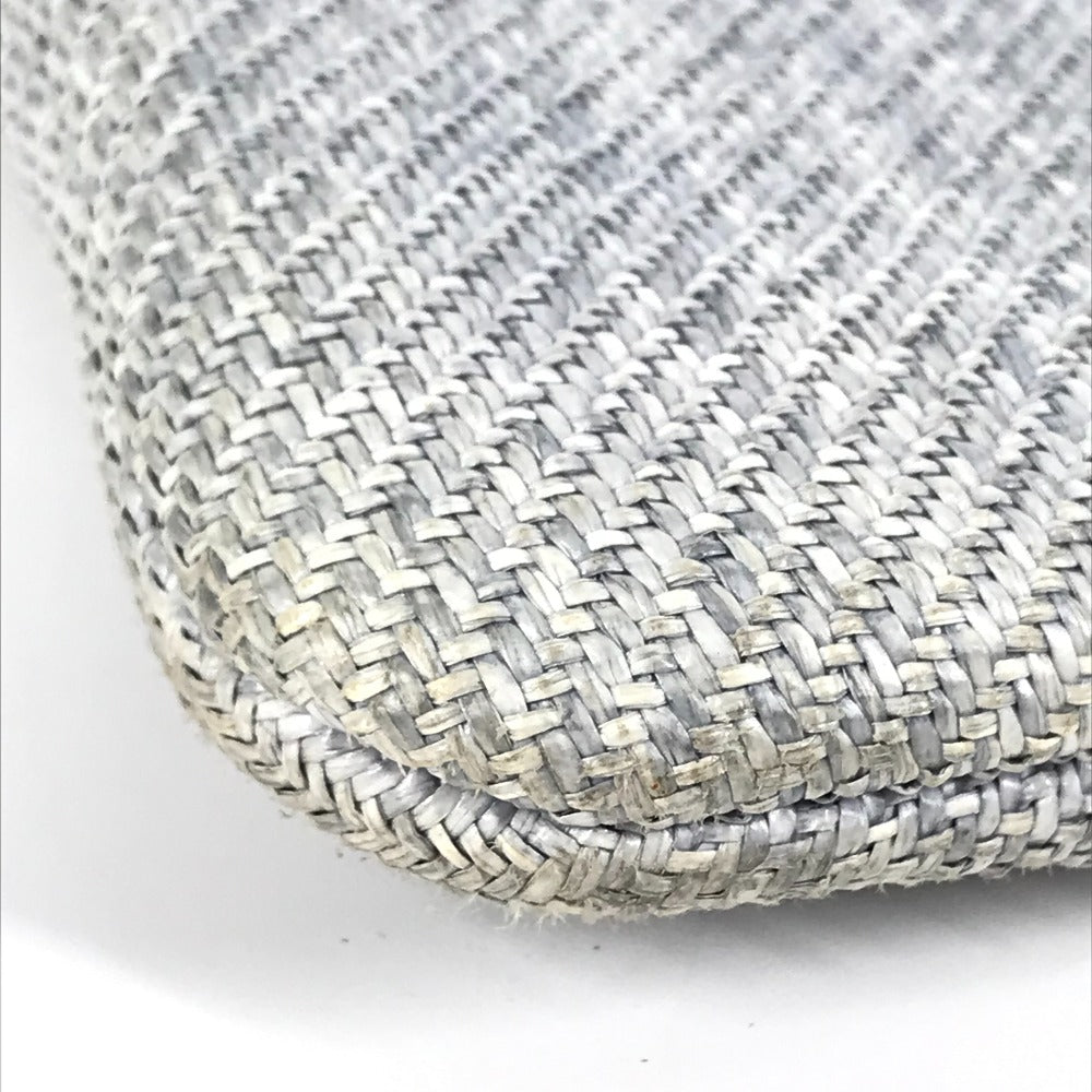 CHANEL ロゴ ドーヴィル ポーチ カバン クラッチバッグ キャンバス レディース ブルー