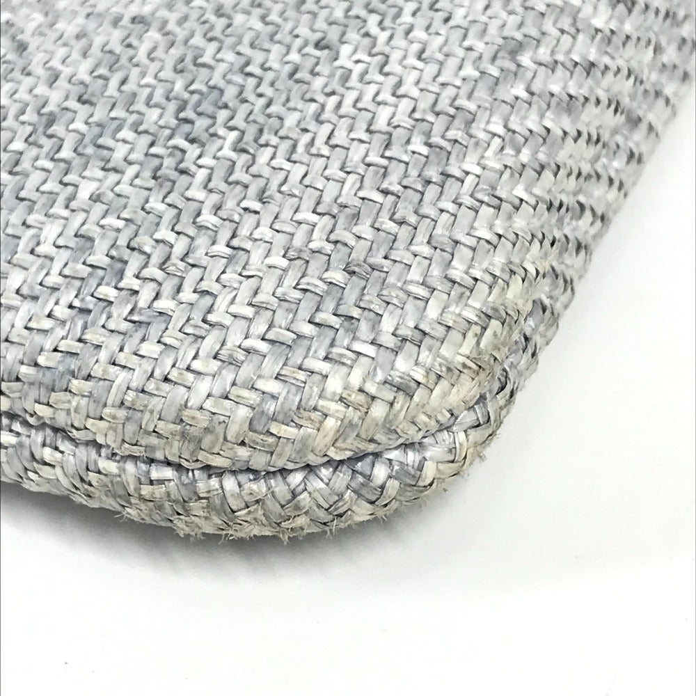 CHANEL ロゴ ドーヴィル ポーチ カバン クラッチバッグ キャンバス レディース ブルー