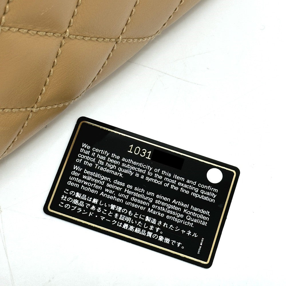 CHANEL ワイルドステッチ カバン ポーチ付き トートバッグ カーフスキン レディース ベージュ