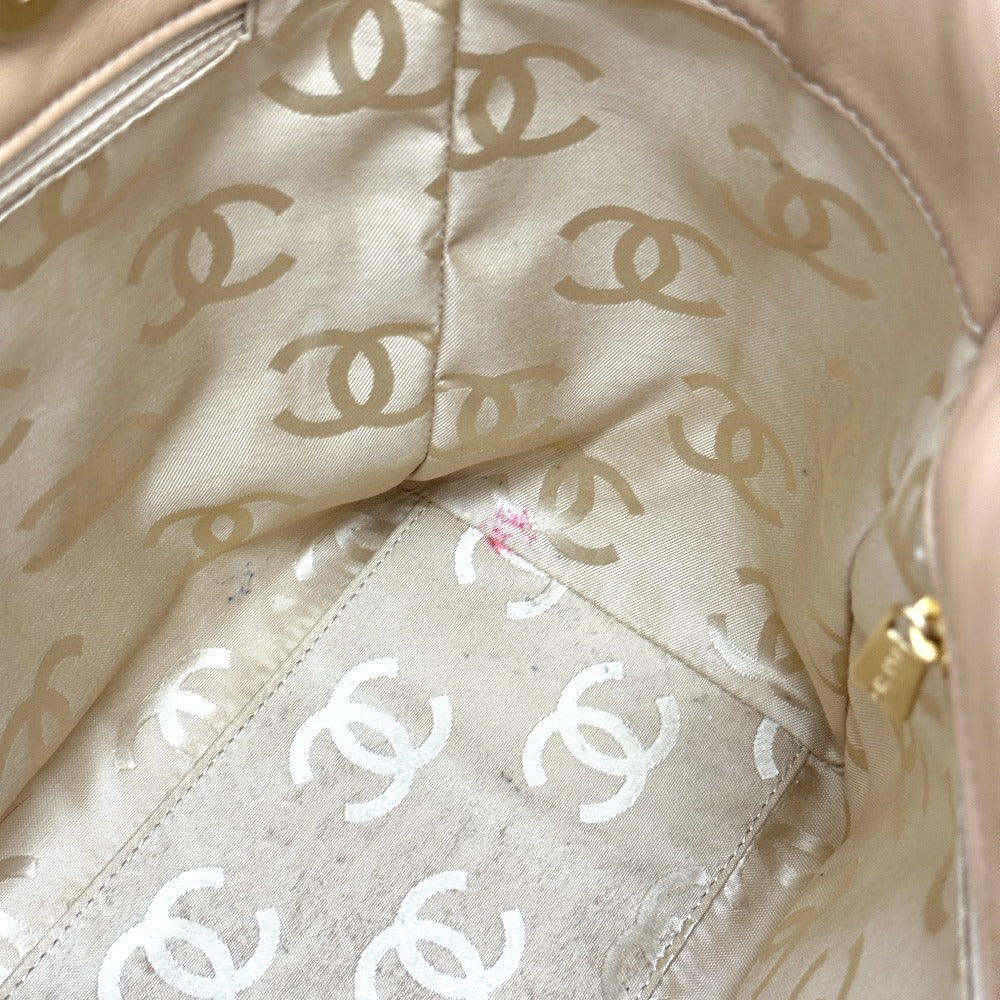 CHANEL ワイルドステッチ カバン ポーチ付き トートバッグ カーフスキン レディース ベージュ