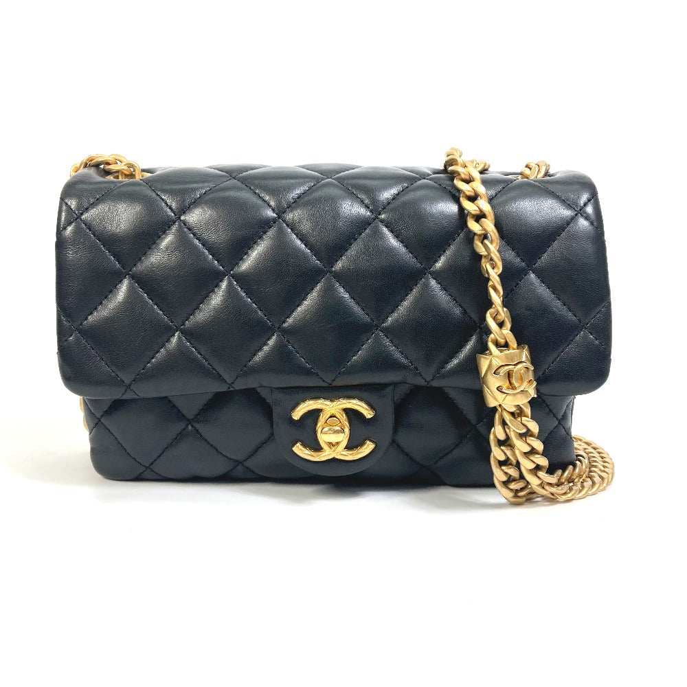 CHANEL AS3393 CC ココマーク マトラッセ カバン チェーン 斜め掛け バッグ ショルダーバッグ ラムスキン レディース ブラック