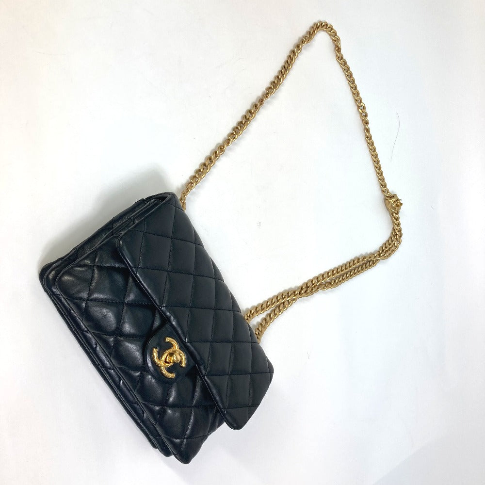 CHANEL AS3393 CC ココマーク マトラッセ カバン チェーン 斜め掛け バッグ ショルダーバッグ ラムスキン レディース ブラック