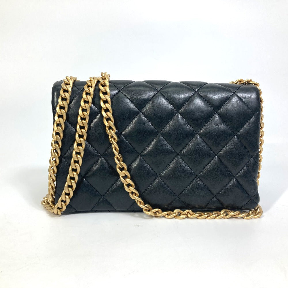 CHANEL AS3393 CC ココマーク マトラッセ カバン チェーン 斜め掛け バッグ ショルダーバッグ ラムスキン レディース ブラック