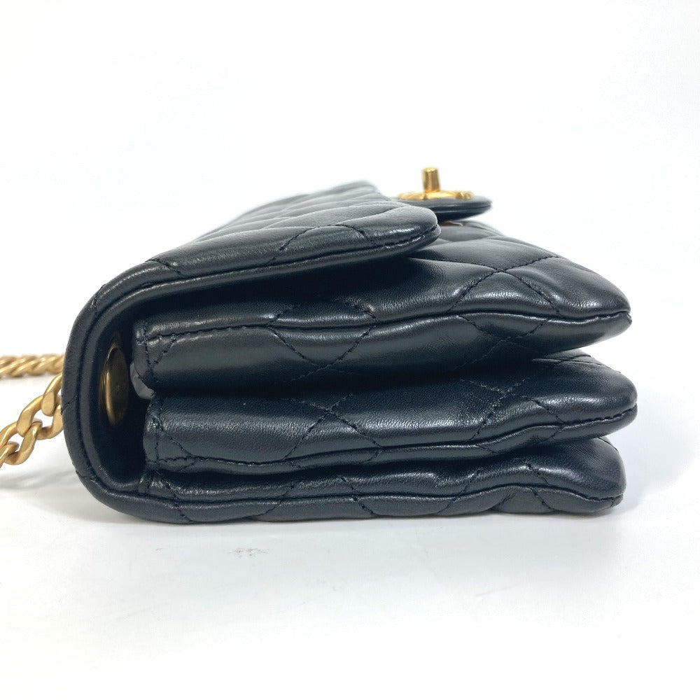 CHANEL AS3393 CC ココマーク マトラッセ カバン チェーン 斜め掛け バッグ ショルダーバッグ ラムスキン レディース ブラック