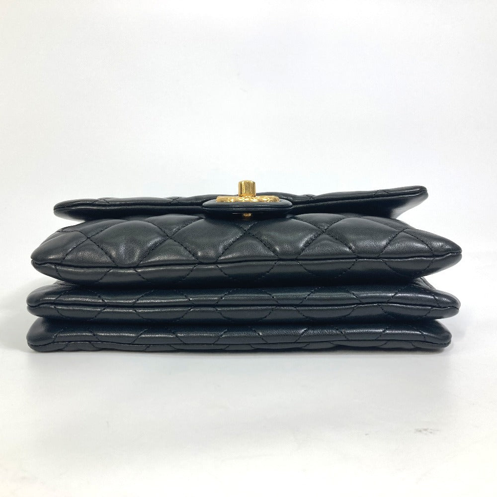 CHANEL AS3393 CC ココマーク マトラッセ カバン チェーン 斜め掛け バッグ ショルダーバッグ ラムスキン レディース ブラック