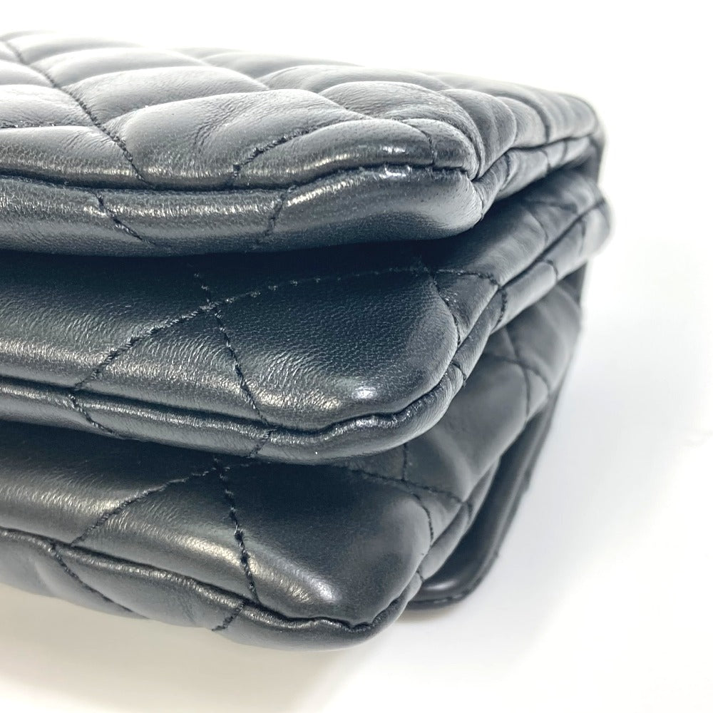 CHANEL AS3393 CC ココマーク マトラッセ カバン チェーン 斜め掛け バッグ ショルダーバッグ ラムスキン レディース ブラック