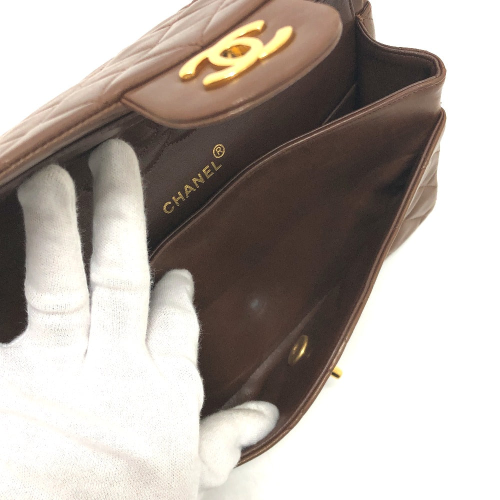 CHANEL A01112 マトラッセ25 マトラッセ 25 Wフラップ Wチェーン 斜め掛け 肩掛け カバン バッグ ショルダーバッグ ラムスキン レディース ブラウン