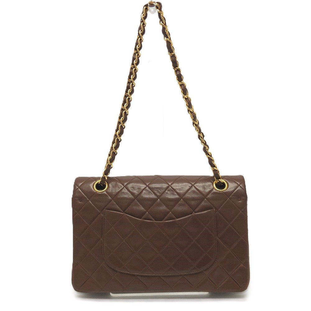 CHANEL A01112 マトラッセ25 マトラッセ 25 Wフラップ Wチェーン 斜め掛け 肩掛け カバン バッグ ショルダーバッグ ラムスキン レディース ブラウン
