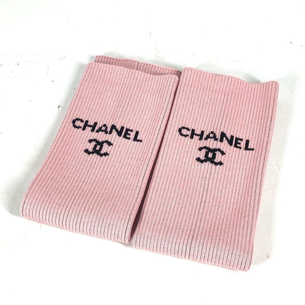 CHANEL AA9804 24C ゲートル レッグウォーマー 靴下 ロゴ バイカラー 雑貨 レーヨン レディース ピンク