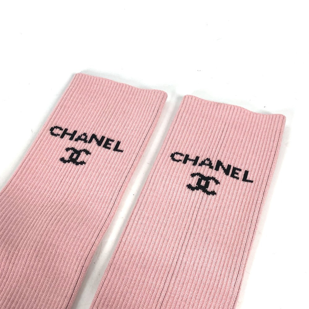 CHANEL AA9804 24C ゲートル レッグウォーマー 靴下 ロゴ バイカラー 雑貨 レーヨン レディース ピンク