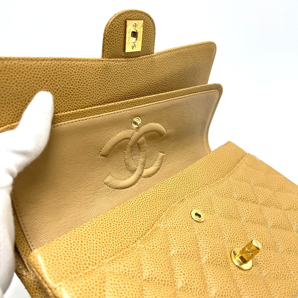 CHANEL A01112 マトラッセ25 マトラッセ 25 Wチェーン カバン バッグ ショルダーバッグ キャビアスキン レディース ベージュ