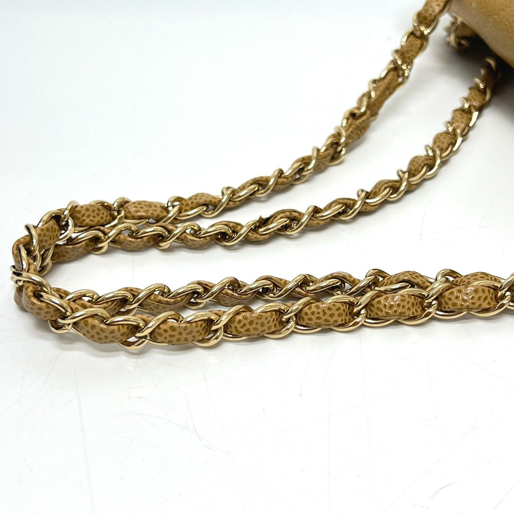 CHANEL A01112 マトラッセ25 マトラッセ 25 Wチェーン カバン バッグ ショルダーバッグ キャビアスキン レディース ベージュ