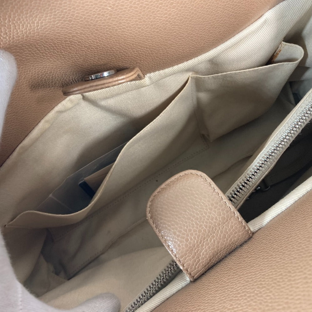 CHANEL CC ココマーク 2WAYバッグ カバン ショルダーバッグ 肩掛け トートバッグ キャビアスキン レディース ベージュ - brandshop-reference