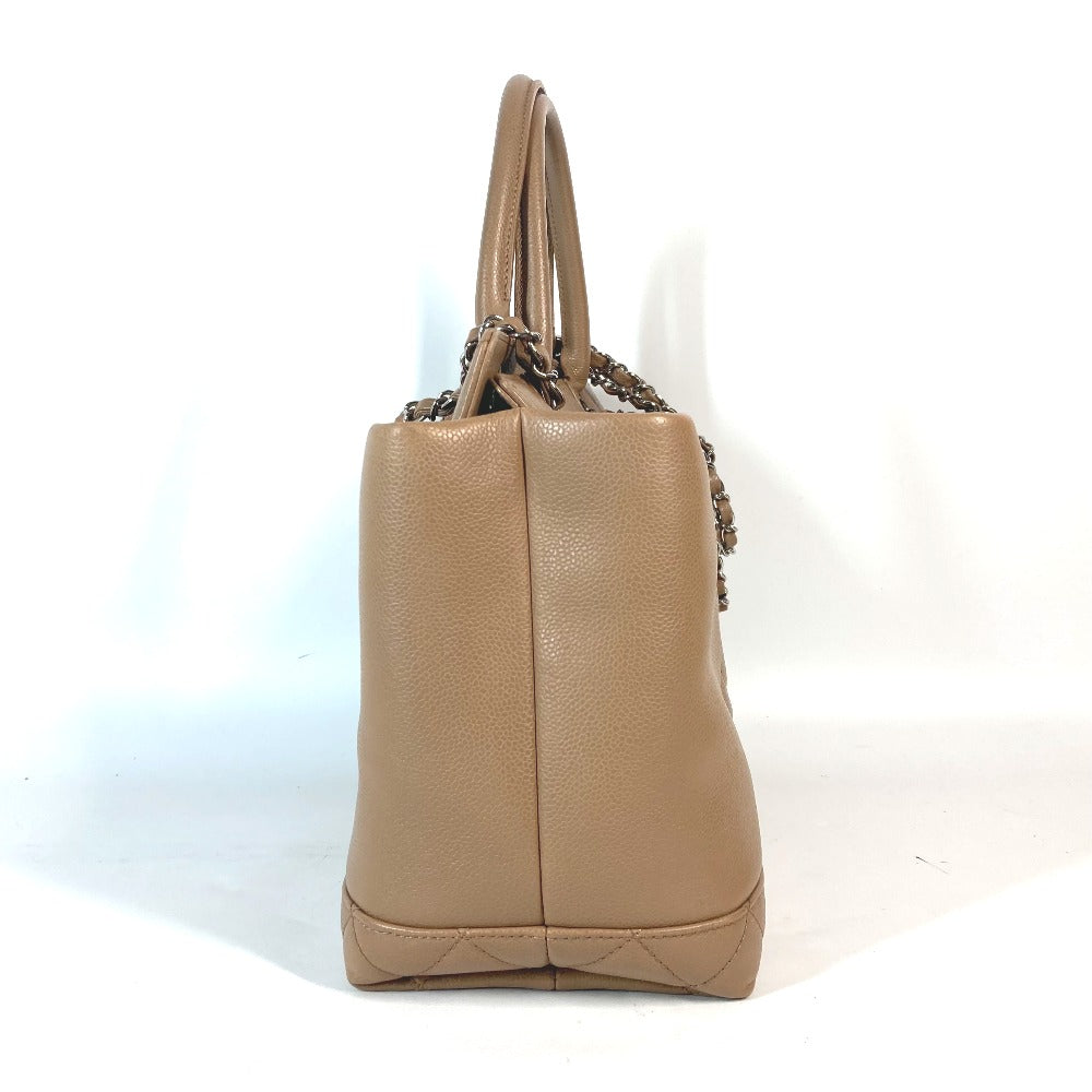 CHANEL CC ココマーク 2WAYバッグ カバン ショルダーバッグ 肩掛け トートバッグ キャビアスキン レディース ベージュ - brandshop-reference