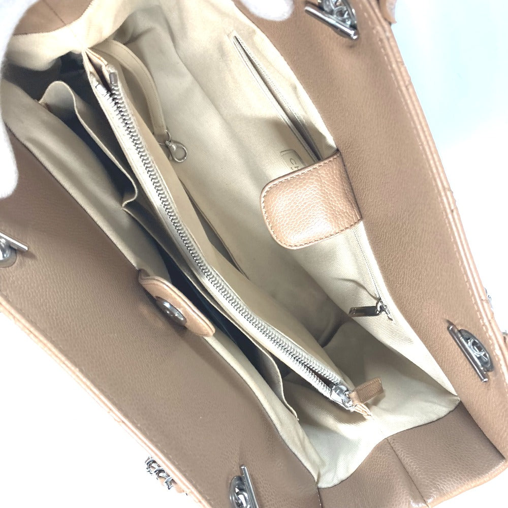 CHANEL CC ココマーク 2WAYバッグ カバン ショルダーバッグ 肩掛け トートバッグ キャビアスキン レディース ベージュ - brandshop-reference
