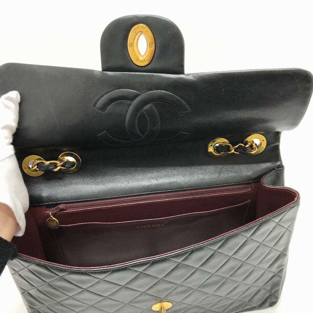 CHANEL A01094 マトラッセ  ココマーク デカマトラッセ 34  Wチェーン 肩掛け 斜め掛け ショルダーバッグ ラムスキン レディース - brandshop-reference