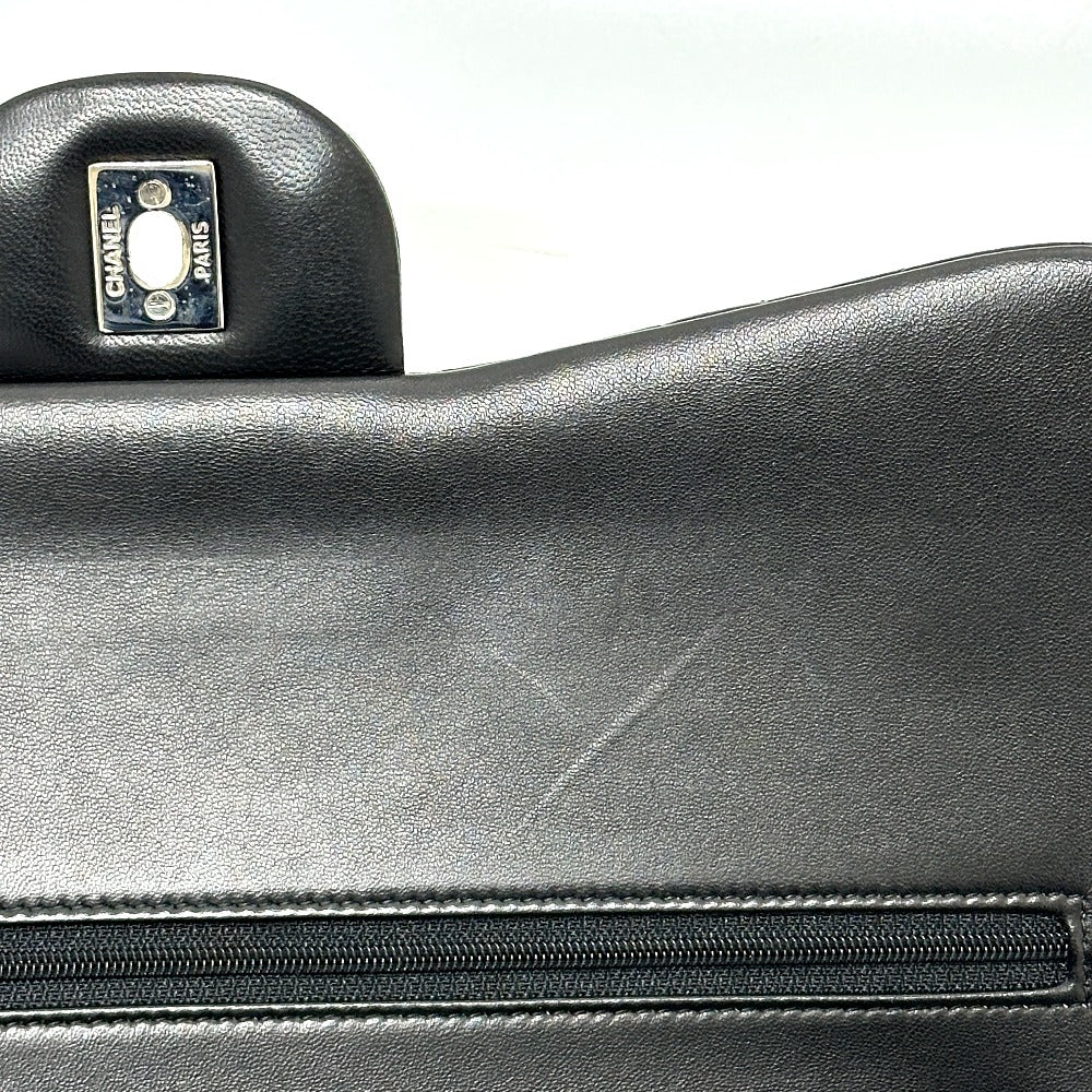 CHANEL A58600 マトラッセ30 Wフラップ Wチェーン 肩掛け 斜め掛け カバン ショルダーバッグ ラムスキン レディース ブラック