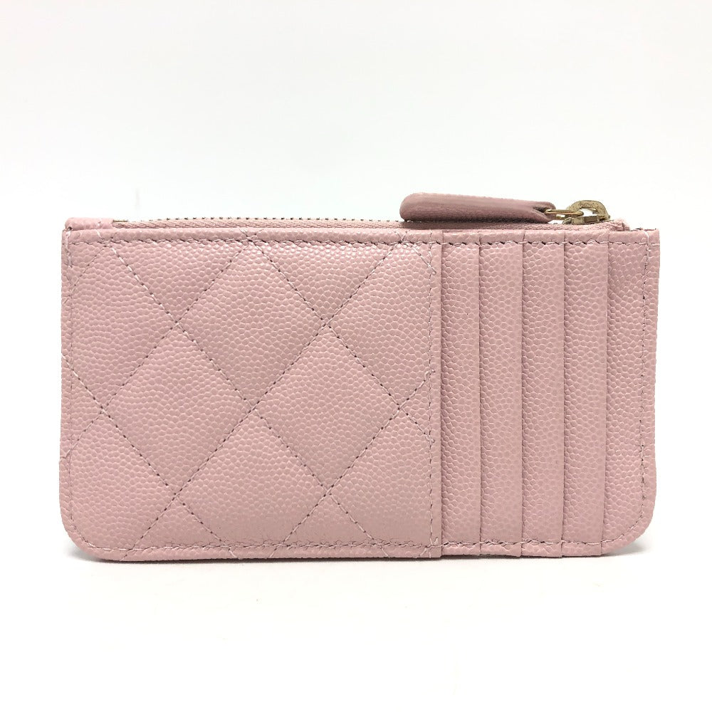 CHANEL マトラッセ ココマーク ロゴ 小物 フラグメントケース カードケース コインケース キャビアスキン レディース ピンク - brandshop-reference