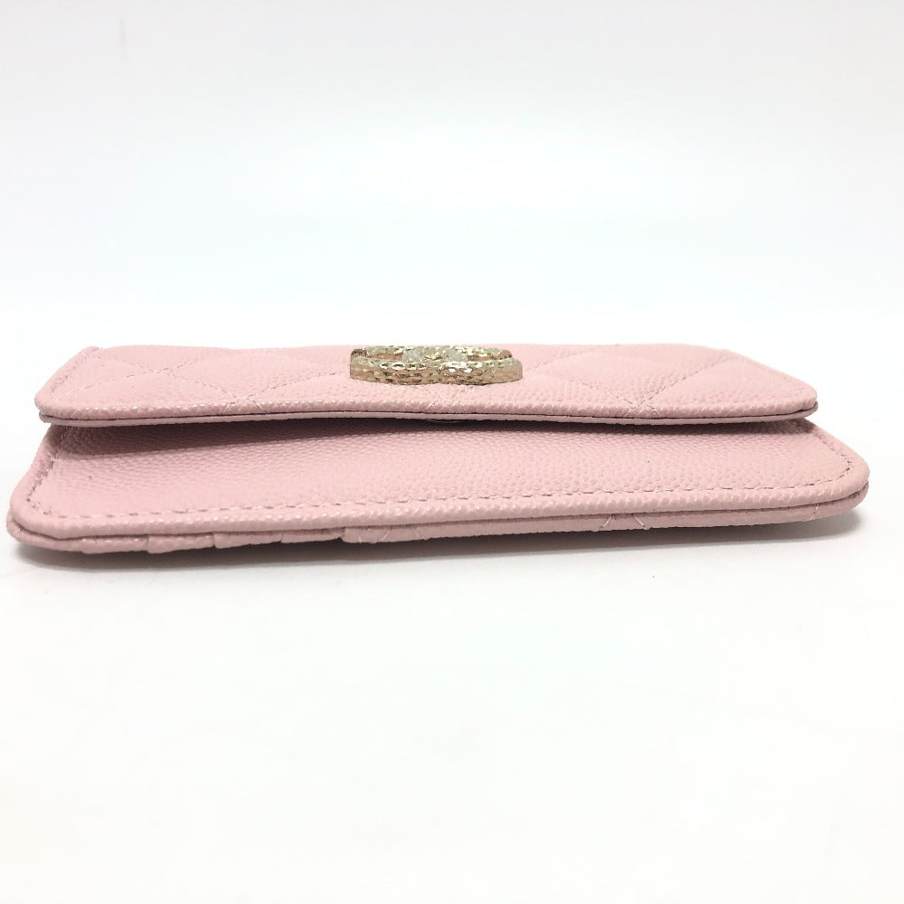CHANEL マトラッセ ココマーク ロゴ 小物 フラグメントケース カードケース コインケース キャビアスキン レディース ピンク - brandshop-reference
