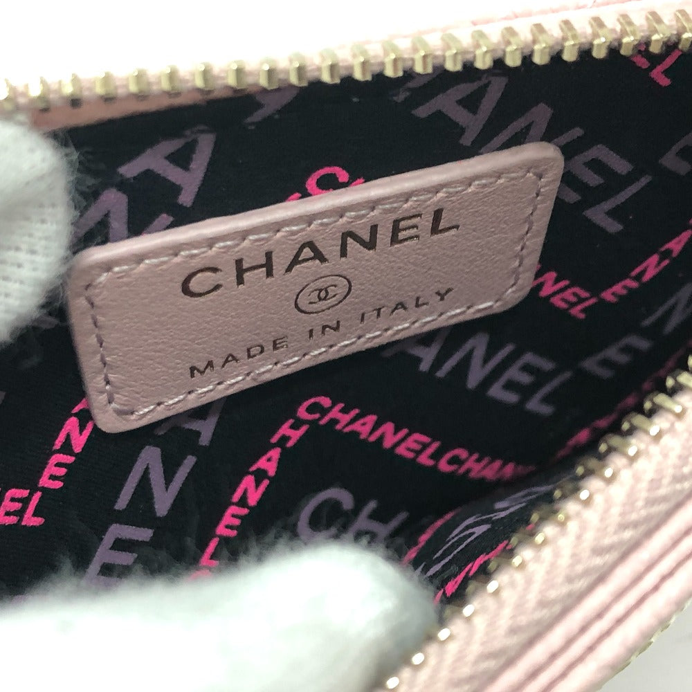 CHANEL マトラッセ ココマーク ロゴ 小物 フラグメントケース カードケース コインケース キャビアスキン レディース ピンク - brandshop-reference