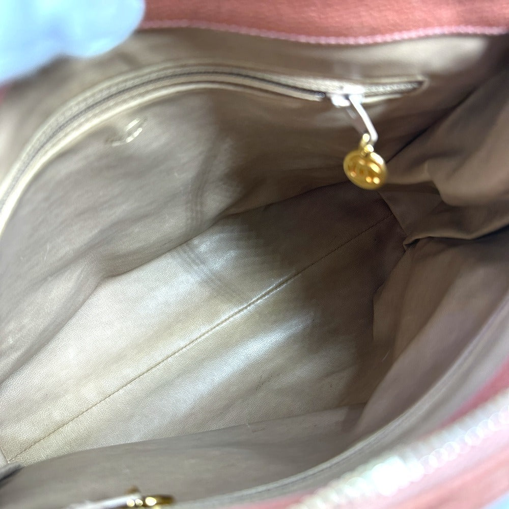 CHANEL ヴィンテージ CC ココマーク Wチェーン ロゴ 肩掛け カバン トートバッグ チェーンバッグ ショルダーバッグ キャビアスキン レディース ピンク - brandshop-reference