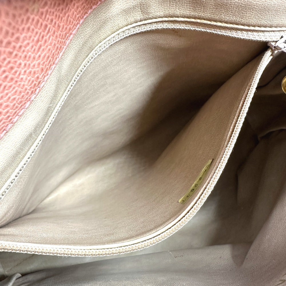 CHANEL ヴィンテージ CC ココマーク Wチェーン ロゴ 肩掛け カバン トートバッグ チェーンバッグ ショルダーバッグ キャビアスキン レディース ピンク - brandshop-reference