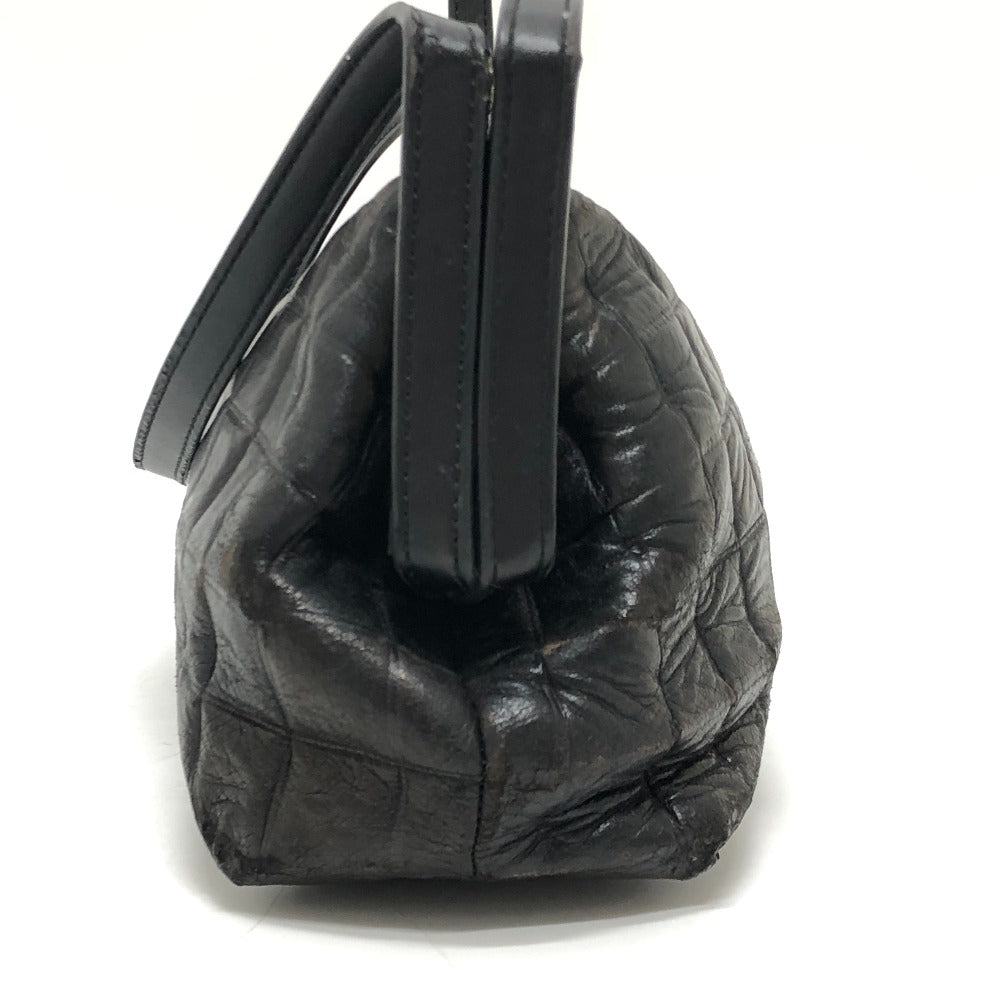 CHANEL Chocolate Bar Bag Clasp Here Mark Handbag Shoulder Bag Lambskin Women's Black