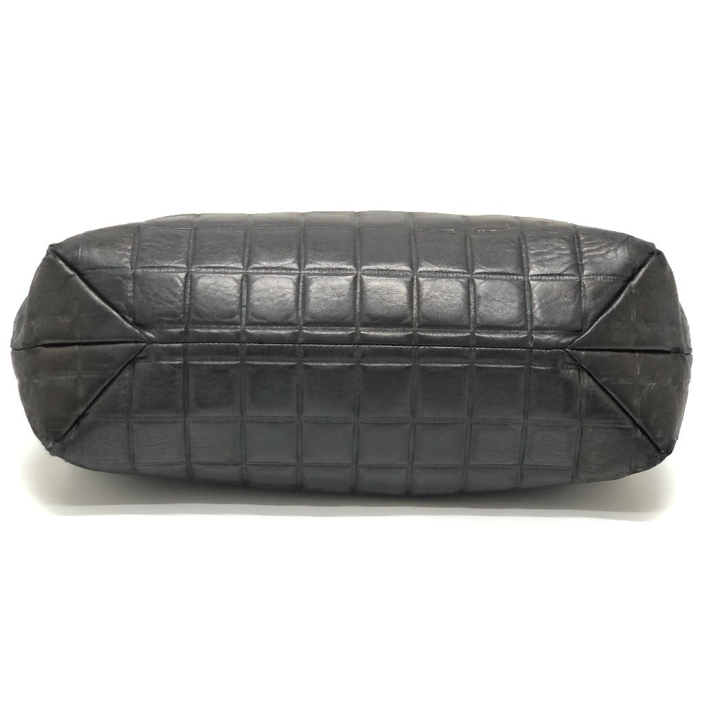 CHANEL Chocolate Bar Bag Clasp Here Mark Handbag Shoulder Bag Lambskin Women's Black