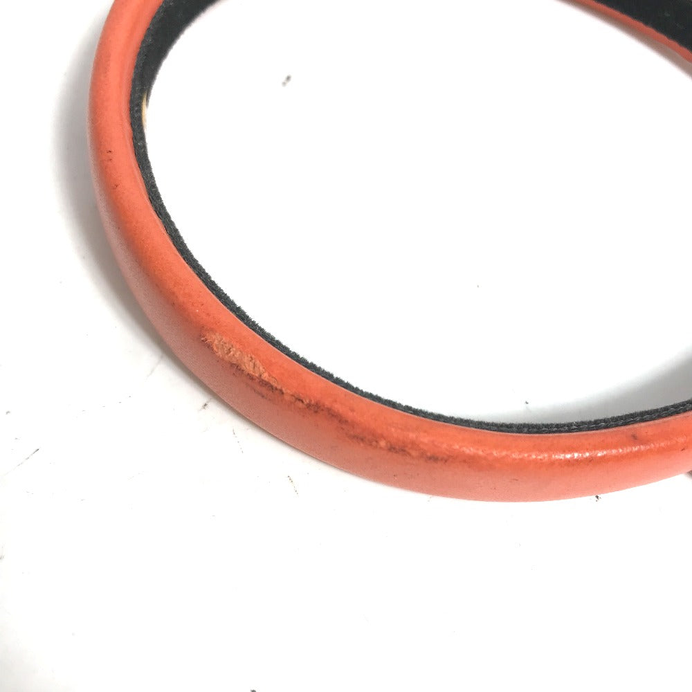 CHANEL Headband, CC Coco Mark, Hair Accessory, Leather Headband, Women's, Orange