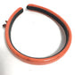 CHANEL Headband, CC Coco Mark, Hair Accessory, Leather Headband, Women's, Orange