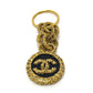CHANEL Coco Coco Mark Vintage Charm 03A Key Ring, Brass, Women's, Gold and Black