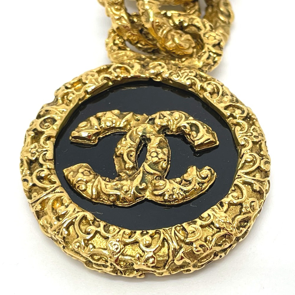 CHANEL Coco Coco Mark Vintage Charm 03A Key Ring, Brass, Women's, Gold and Black