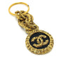 CHANEL Coco Coco Mark Vintage Charm 03A Key Ring, Brass, Women's, Gold and Black