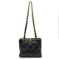 CHANEL AS3502 Coco Mark CC Matelasse Small Shopping Bag, Chain Bag, Shoulder Bag, Lambskin, Black, Women's
