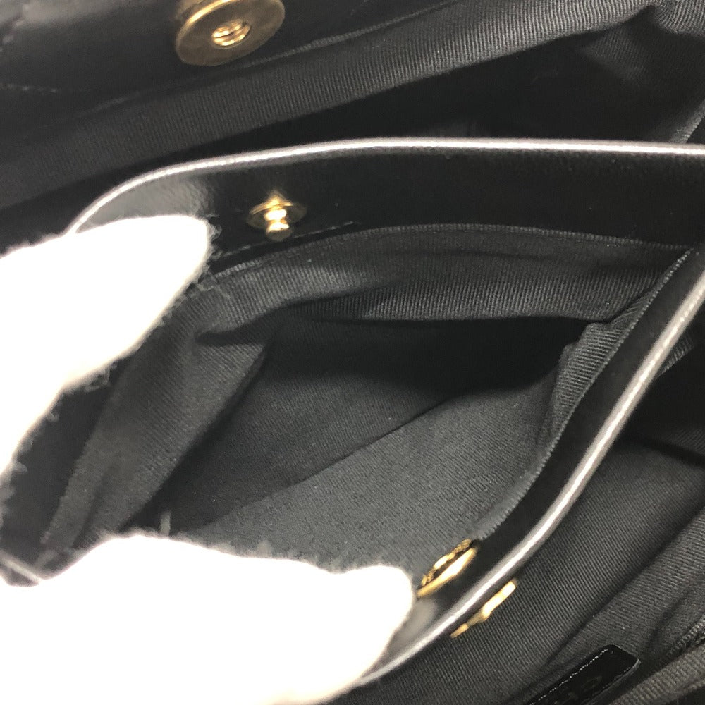 CHANEL AS3502 Coco Mark CC Matelasse Small Shopping Bag, Chain Bag, Shoulder Bag, Lambskin, Black, Women's
