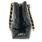 CHANEL AS3502 Coco Mark CC Matelasse Small Shopping Bag, Chain Bag, Shoulder Bag, Lambskin, Black, Women's
