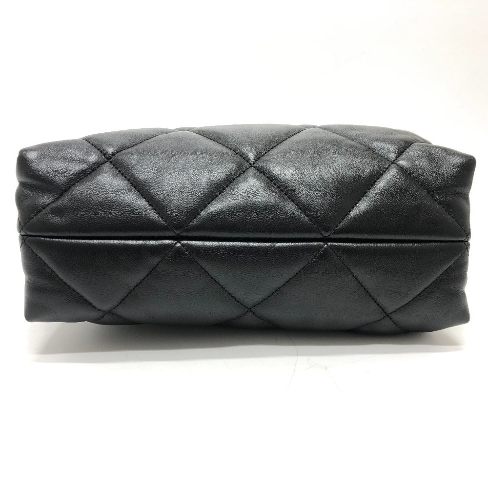 CHANEL AS3502 Coco Mark CC Matelasse Small Shopping Bag, Chain Bag, Shoulder Bag, Lambskin, Black, Women's