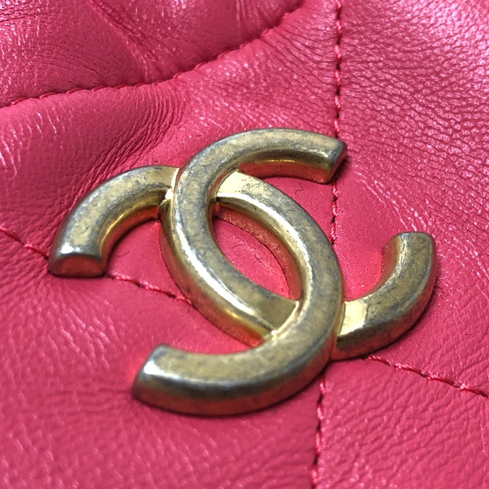 CHANEL ココマーク マトラッセ キルティング チェーンバッグ カバン トートバッグ ハンドバッグ ラムスキン レディース ピンク