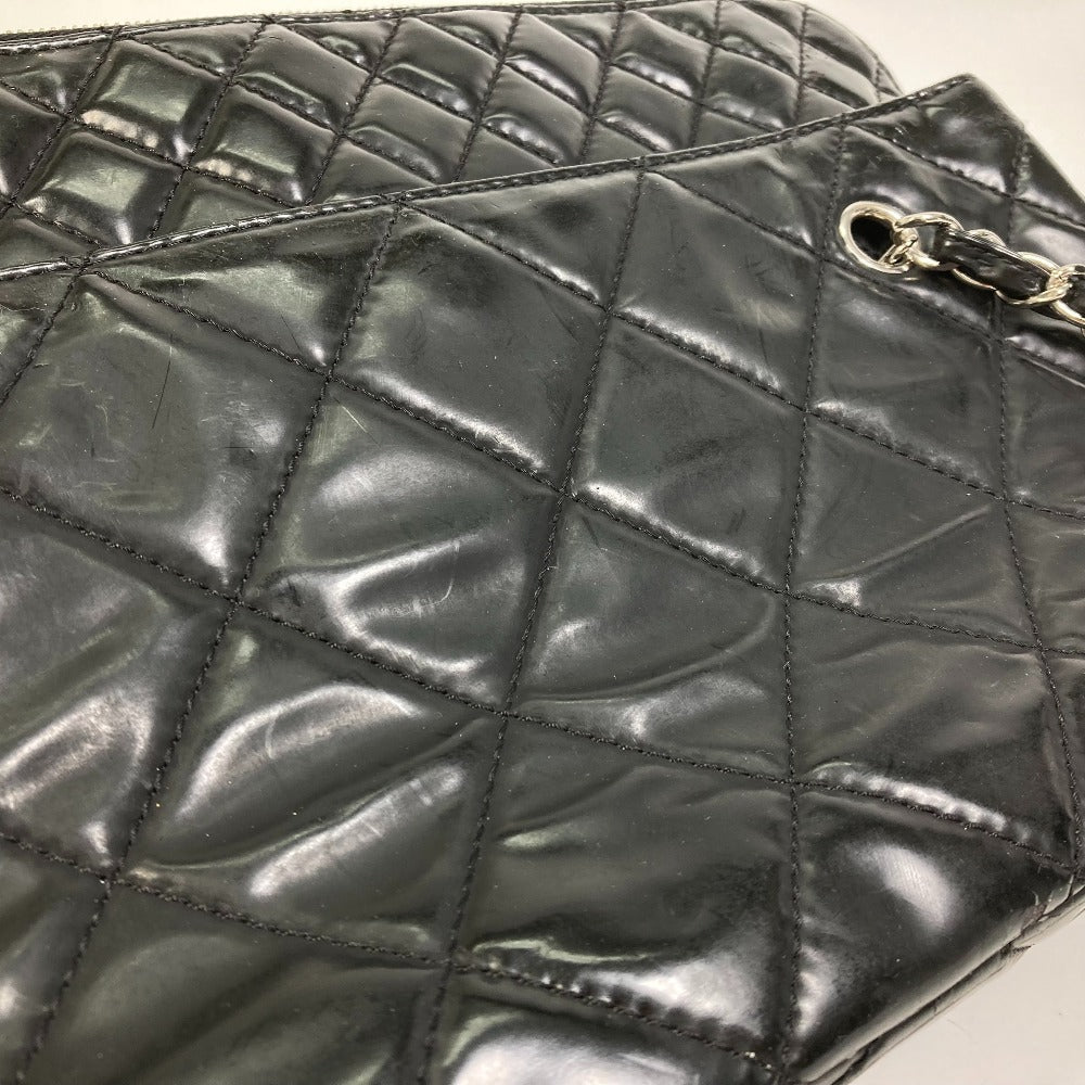 CHANEL Matelasse Chain Shoulder Bag, Tote Bag, Patent Leather, Women's, Black