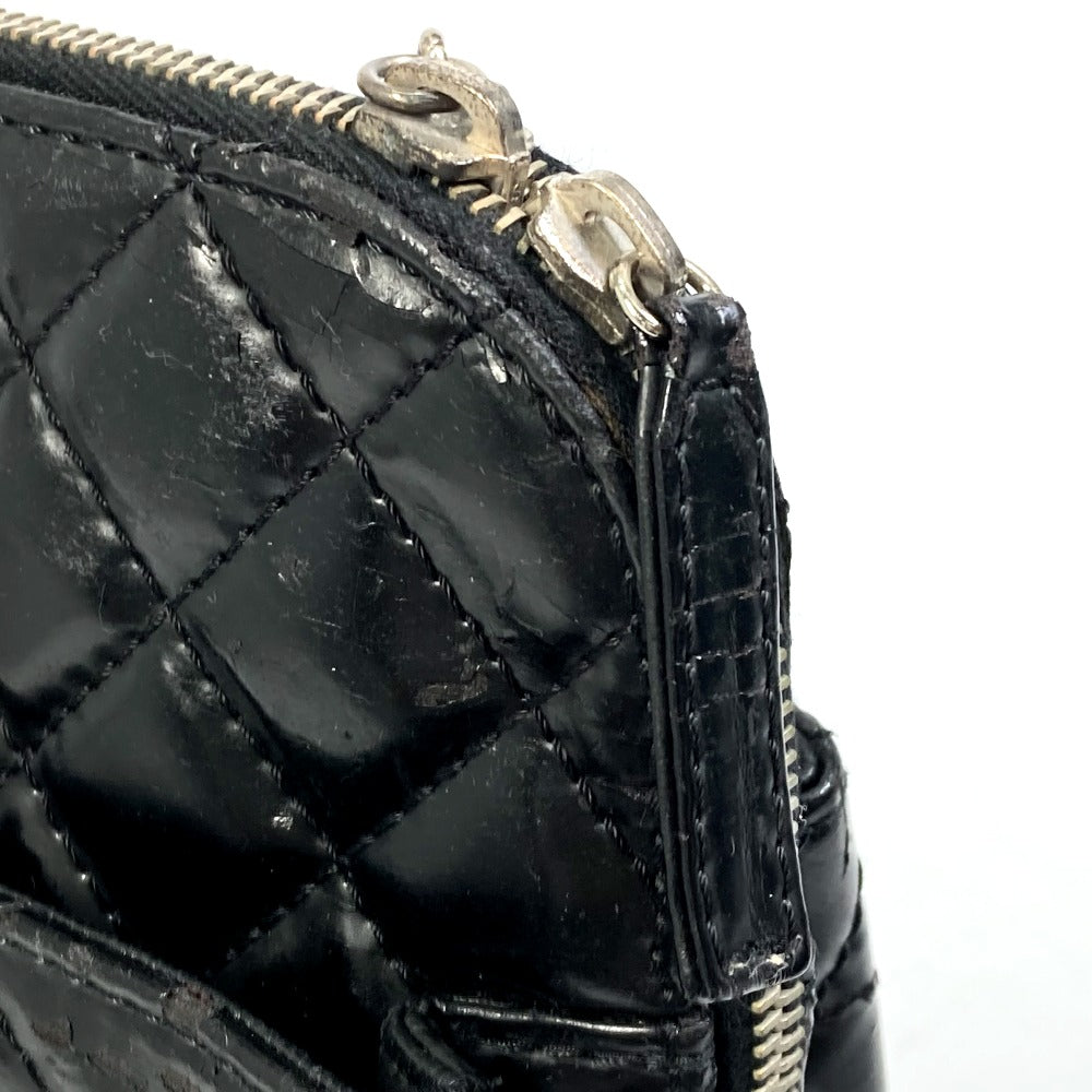 CHANEL Matelasse Chain Shoulder Bag, Tote Bag, Patent Leather, Women's, Black