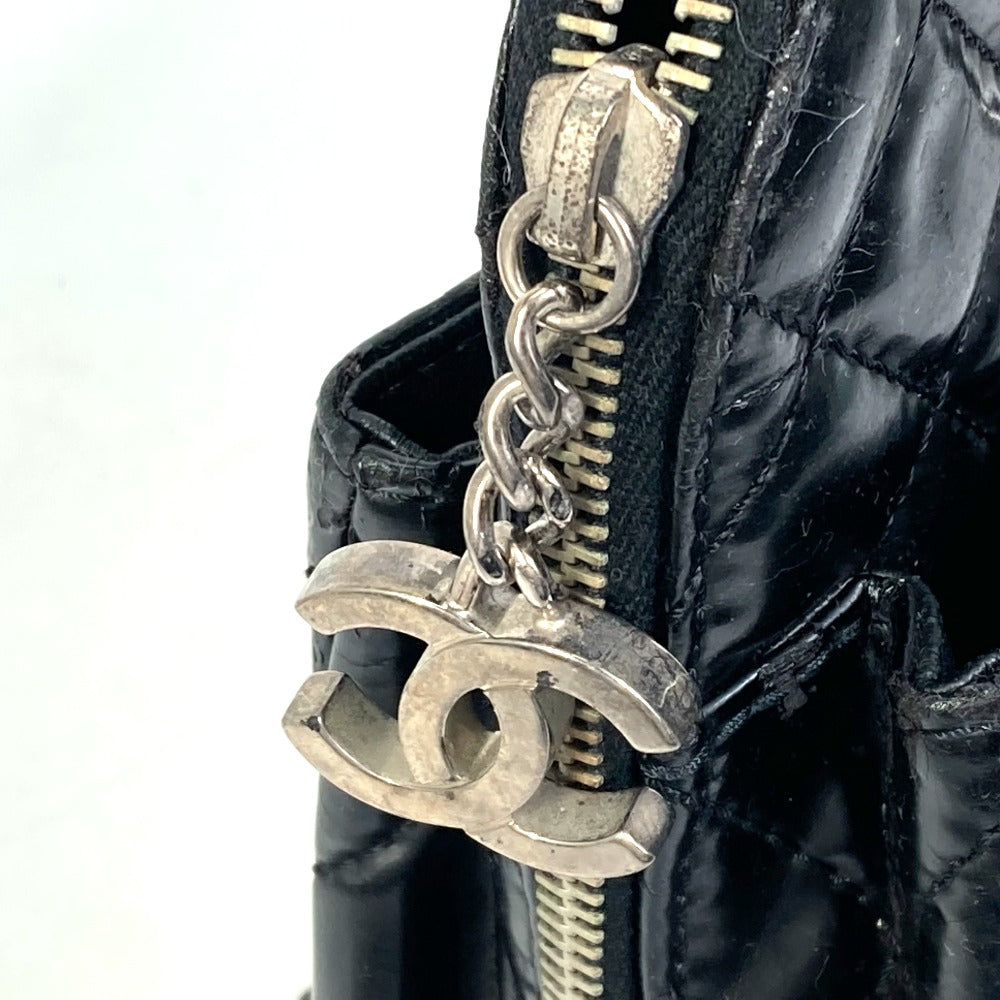 CHANEL Matelasse Chain Shoulder Bag, Tote Bag, Patent Leather, Women's, Black