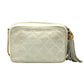 CHANEL Matelasse CC Mark Fringe Pochette Chain Crossbody Bag Shoulder Bag Lambskin Leather White Used