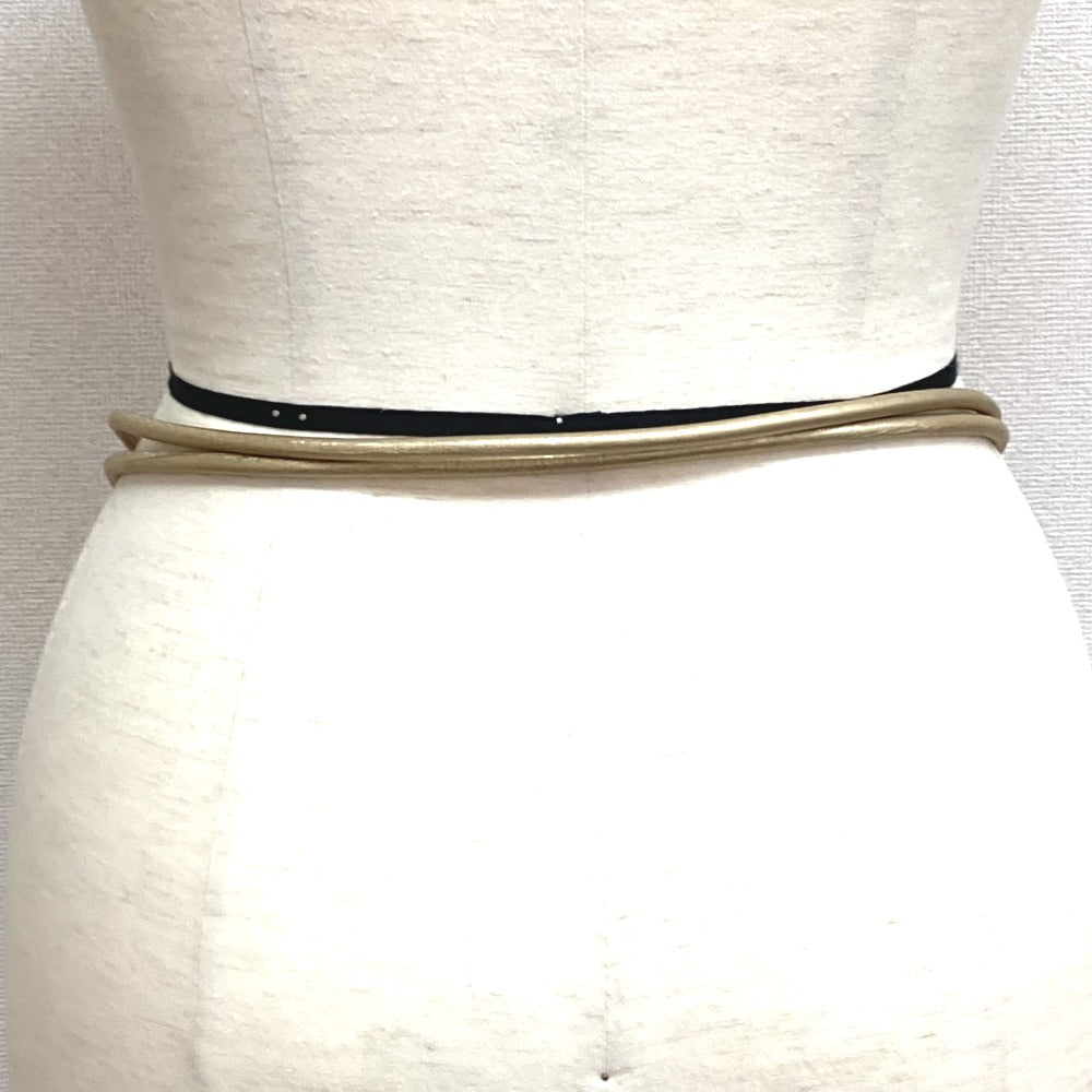 CHANEL 01C フェイクパール ズボン用ベルト ベルト レザー レディース ゴールド