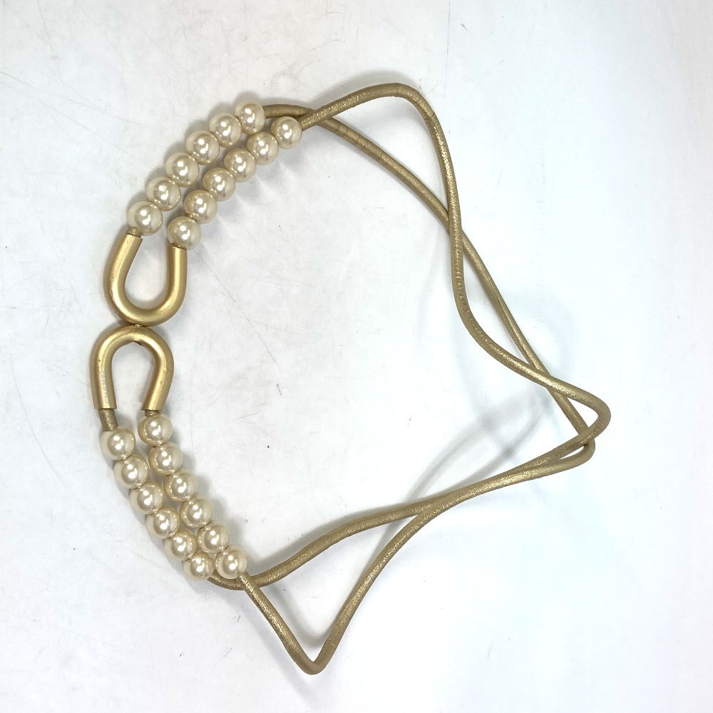 CHANEL 01C フェイクパール ズボン用ベルト ベルト レザー レディース ゴールド