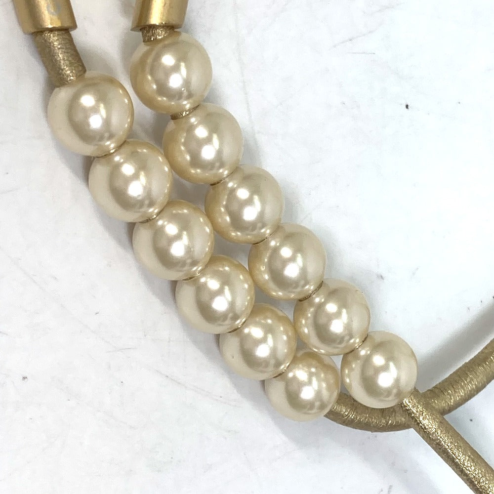 CHANEL 01C フェイクパール ズボン用ベルト ベルト レザー レディース ゴールド