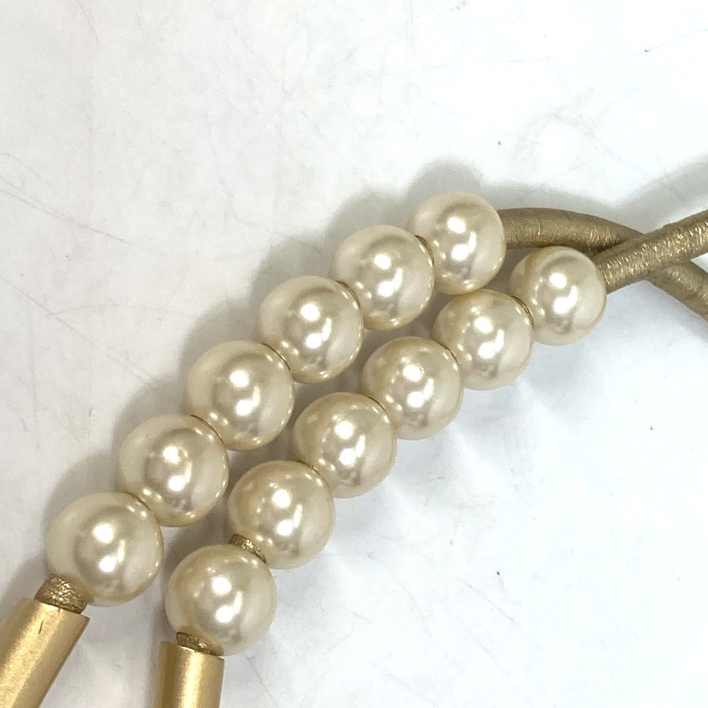 CHANEL 01C フェイクパール ズボン用ベルト ベルト レザー レディース ゴールド