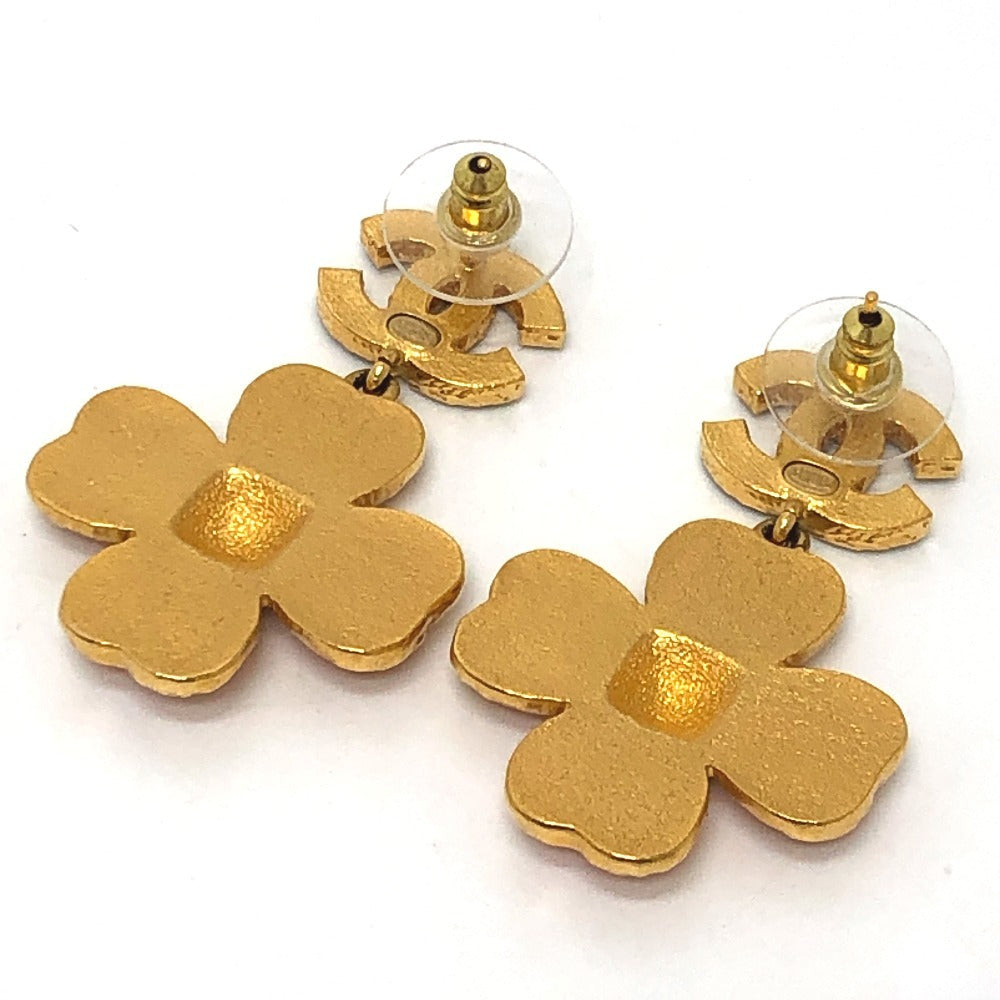 CHANEL L23 ココマーク フラワー ジュエリー アクセサリー 耳飾り ピアス メタル レディース ピンク×ブラック ゴールド