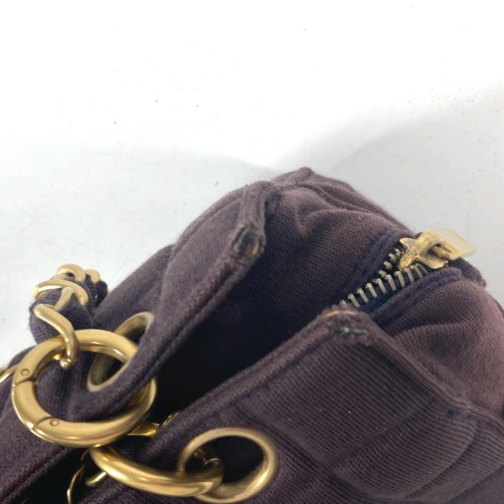 CHANEL CC ロゴ ココマーク チョコバー Wチェーン カバン 肩掛け ショルダーバッグ ジャージ レディース パープル - brandshop-reference