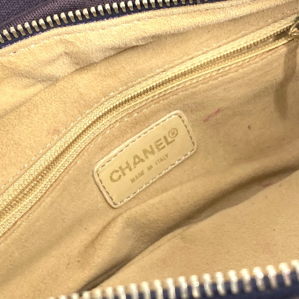 CHANEL CC ロゴ ココマーク チョコバー Wチェーン カバン 肩掛け ショルダーバッグ ジャージ レディース パープル - brandshop-reference